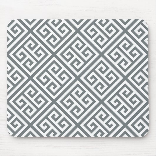 Tapis De Souris Charbon Blanc Med Grecque Diag T Motif #1 (Devant)