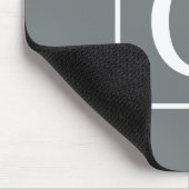 Tapis De Souris Charcoal Gray White Framed Initial monogram (Coin)