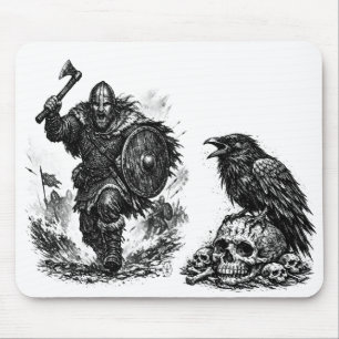 Tapis De Souris Charge de guerrier Viking - Bataille d'encre