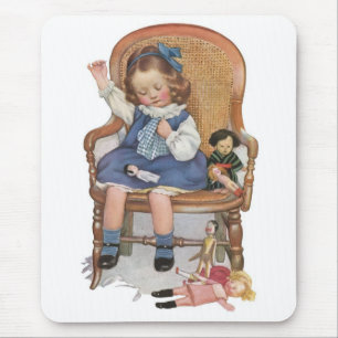 Tapis De Souris Chariots de couture de fille
