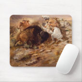 Tapis De Souris Charles Marion Russell - chasse de Buffalo (Avec souris)