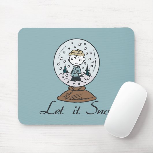 Tapis De Souris Charlie Brown Snow Globe Graphisme - Let It Snow (Avec souris)