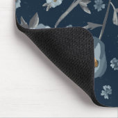 Tapis De Souris Charmante Poppies bleu gris doré jaune (Coin)