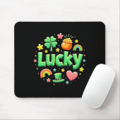 Tapis De Souris Charme Chanceux Pot d'Or de la Saint-Patrick Trèfl (Avec souris)