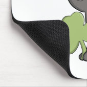 Tapis De Souris Charme Trèfle Shamrock Chat Gris (Coin)