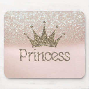 Tapis De Souris Charming Tiara, Princesse, Glittery Bokeh