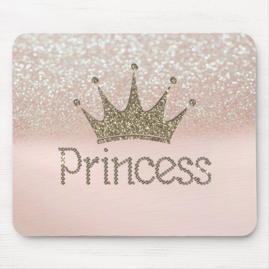 Tapis De Souris Charming Tiara, Princesse, Glittery Bokeh (Devant)
