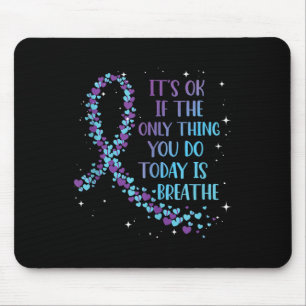 Tapis De Souris Charte de prévention du suicide violet et sarcelle