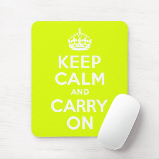 Tapis De Souris Chartreuse Keep Calm and Carry On (Avec souris)