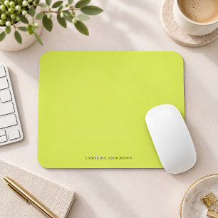 Tapis De Souris Chartreuse Nom Personnalisé Moderne Minimaliste