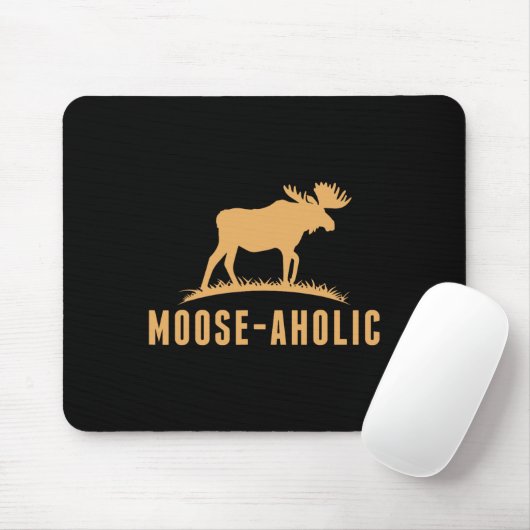Tapis De Souris Chasse amusante Graphique Moose-aholic Femmes Homm (Avec souris)