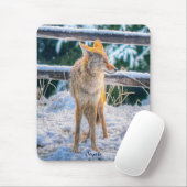 Tapis De Souris Chasse au coyote féminine en neige #Gift Mousepad (Avec souris)