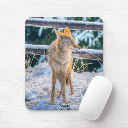 Tapis De Souris Chasse au coyote féminine en neige #Gift Mousepad (Avec souris)
