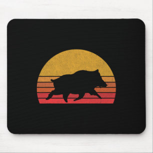 Tapis De Souris Chasse au sanglier - Retro Sunset Wild Pigs Chasse