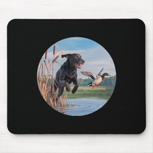 Tapis De Souris Chasse Black Labrador Lab Chasse aux canards. Oise (Devant)