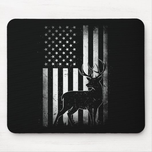 Tapis De Souris Chasse Chasse Chasse Deer Etats-Unis Drapeau Améri (Devant)