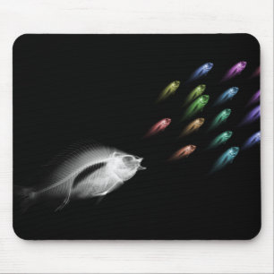TAPIS DE SOURIS CHASSE DE POISSONS DE RAYON X - ARC-EN-CIEL