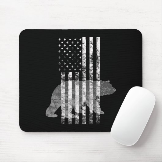 Tapis De Souris Chasse patriotique Ours Chasseurs de drapeau améri (Avec souris)