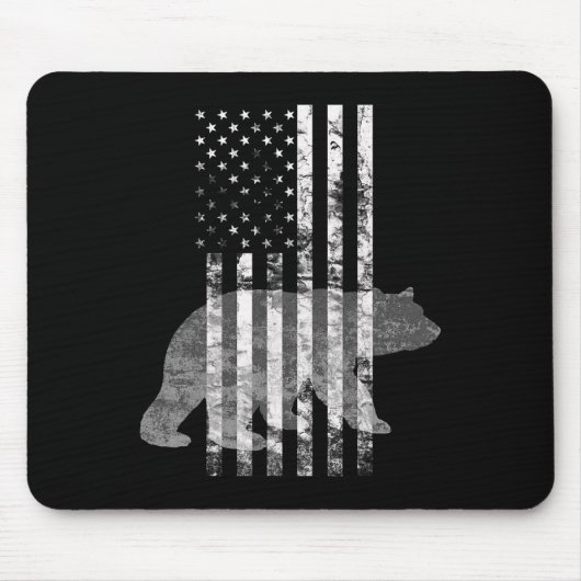 Tapis De Souris Chasse patriotique Ours Chasseurs de drapeau améri (Devant)