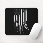 Tapis De Souris Chasse Pêche Drapeau américain Décor à thème (Avec souris)