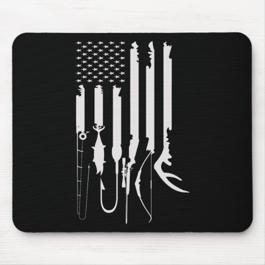 Tapis De Souris Chasse Pêche Drapeau américain Décor à thème (Devant)