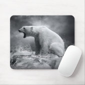 Tapis De Souris Chasseur blanc d'ours blanc sur la glace dans (Avec souris)