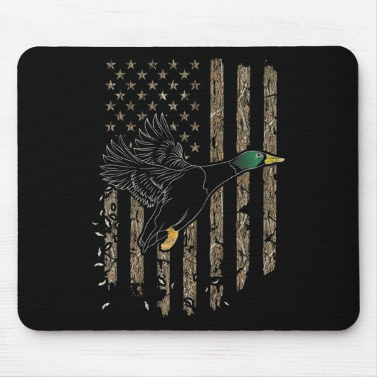 Tapis De Souris Chasseur de canard Drapeau américain Chasse de sau (Devant)