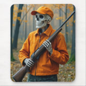 Tapis De Souris Chasseur de cerfs de squelette portant un fusil (Devant)