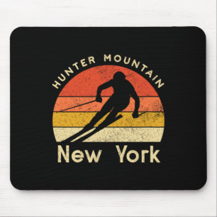 Tapis De Souris Chasseur de ski vintage montagne New York Montagne