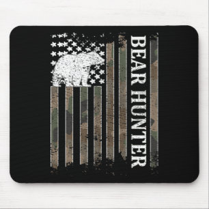 Tapis De Souris Chasseur d'ours Drapeau américain Chasse d'ours Lo