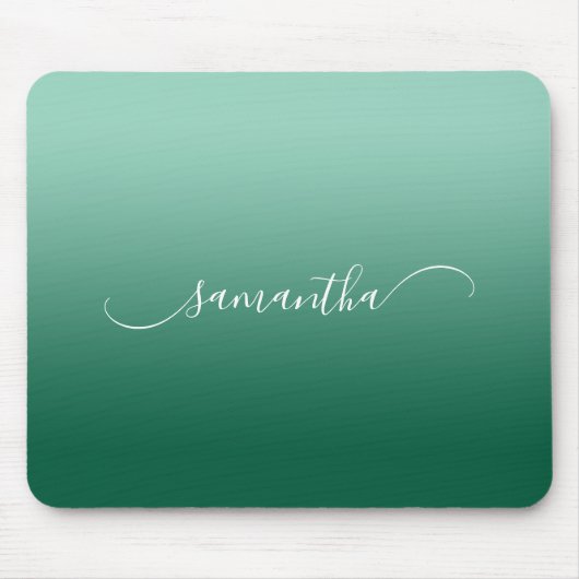 Tapis De Souris Chasseur Turquoise léger Ombre vert Courbé Nom (Devant)
