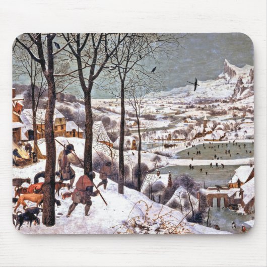 Tapis De Souris Chasseurs dans la neige, Pieter Bruegel l'Ancien (Devant)