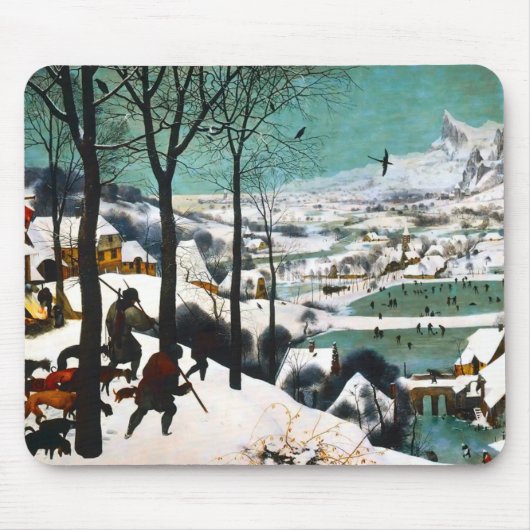 Tapis De Souris Chasseurs dans le paysage de neige Pieter Bruegel (Devant)