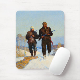 Tapis De Souris Chasseurs de cerfs par Newell Convers Wyeth