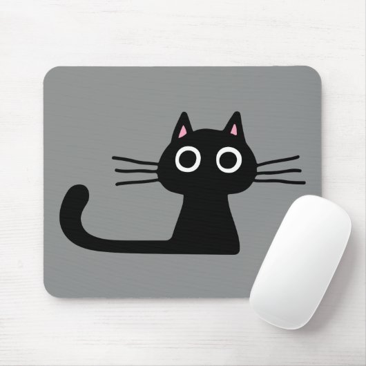 Tapis De Souris Chat à Kitty Noir avec de longs Whiskers (Avec souris)