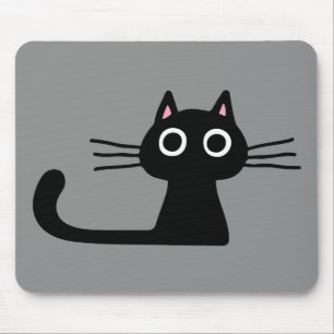 Tapis De Souris Chat à Kitty Noir avec de longs Whiskers