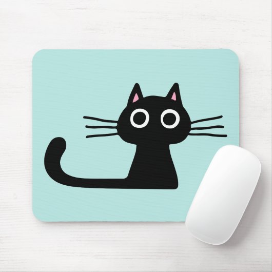 Tapis De Souris Chat à Kitty Noir avec de longs Whiskers (Avec souris)
