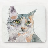 Tapis De Souris Chat à l'aquarelle (Devant)