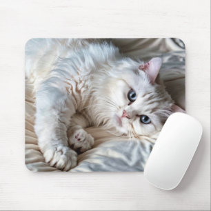 Tapis De Souris Chat à ragdoll blanc