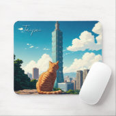 Tapis De Souris Chat à Taipei 101 Taïwan (Avec souris)