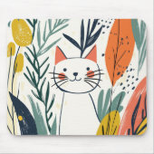Tapis De Souris Chat adorable dans un jardin Illustration (Devant)