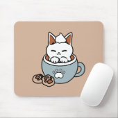 Tapis De Souris Chat adorable en Mug Conception de vacances - Chat (Avec souris)