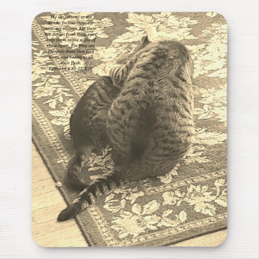 Tapis de souris Chat aidant un chaton (Devant)
