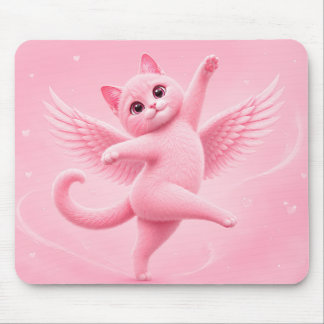 Tapis de souris chat ange rose mignon