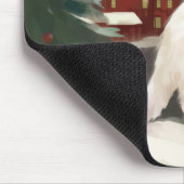 Tapis De Souris Chat Angora turc en Noël de neige (Coin)