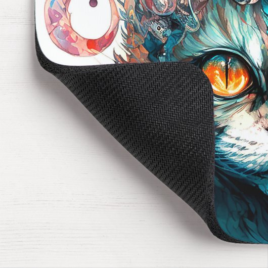 Tapis De Souris Chat aquarelle en style steampunk (Coin)