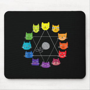 Tapis De Souris Chat Artiste Thématique Couleur Roue Éducation Art