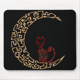 Tapis De Souris Chat artistique sur la conception Mousepad de lune