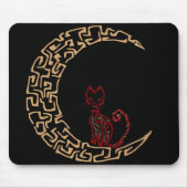 Tapis De Souris Chat artistique sur la Lune Design Mousepad (Devant)