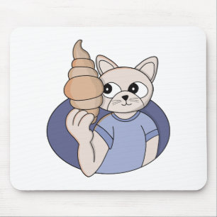 Tapis De Souris Chat au croissant drôle
